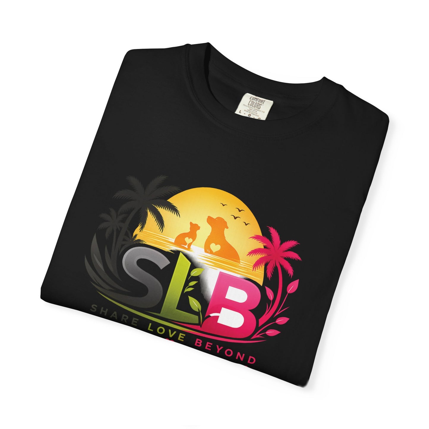 Unisex SLB “Share Love Beyond” Tropical Pet Lover T-Shirt Color Black