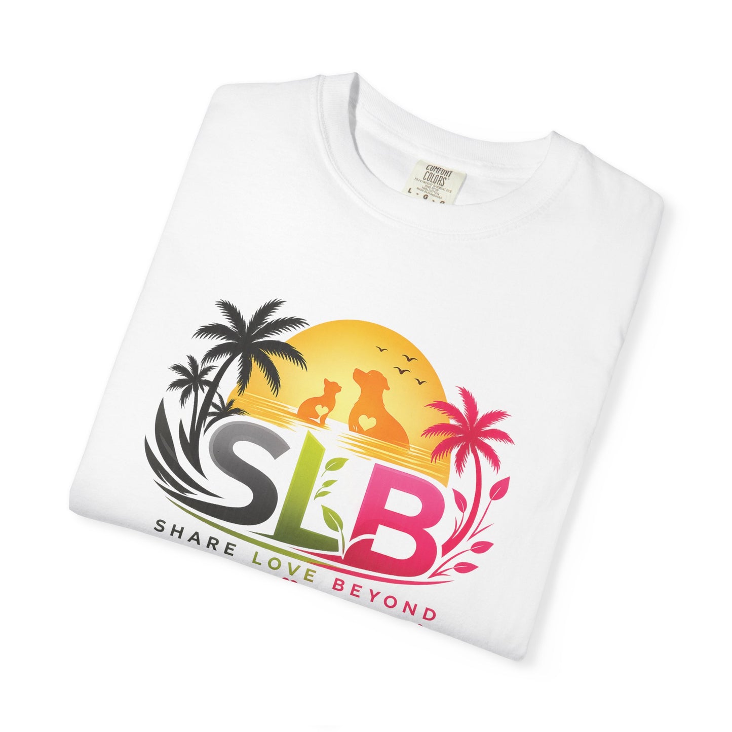Unisex SLB “Share Love Beyond” Tropical Pet Lover T-Shirt Color White