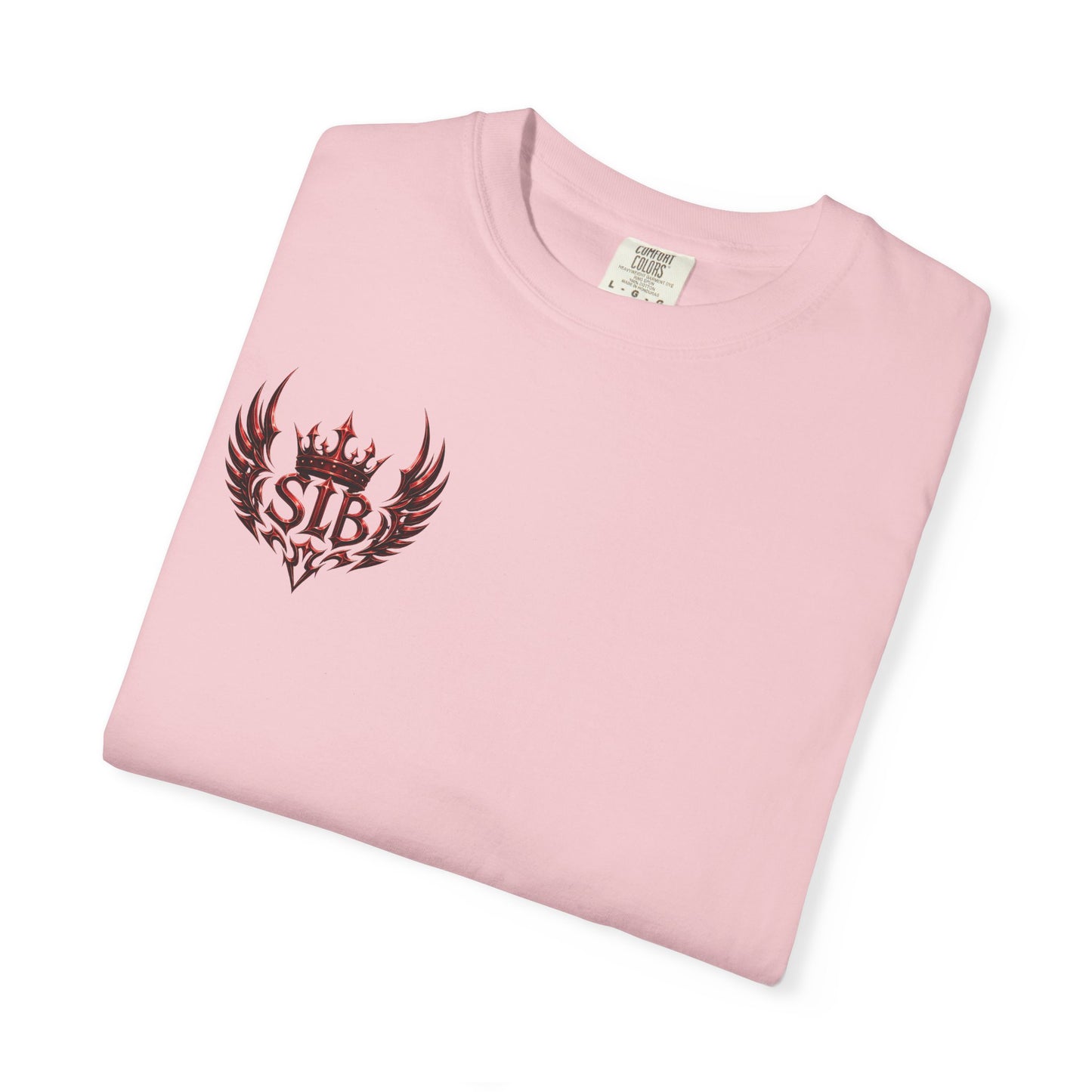 Unisex Ember Crown Wing T-Shirt – Gothic Phoenix Crest Front Design Only Color Blossom