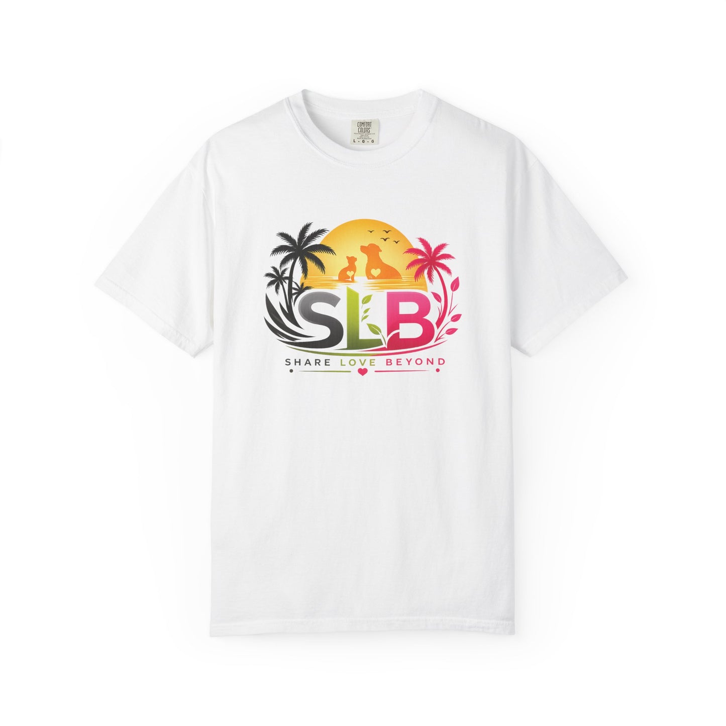 Unisex SLB “Share Love Beyond” Tropical Pet Lover T-Shirt Color White