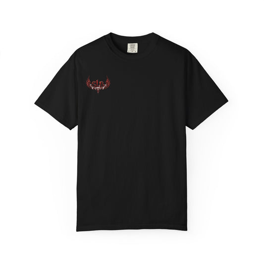 Crown Wings T-Shirt with tribal crown and wings graphic on garment-dyed heavyweight cotton tee