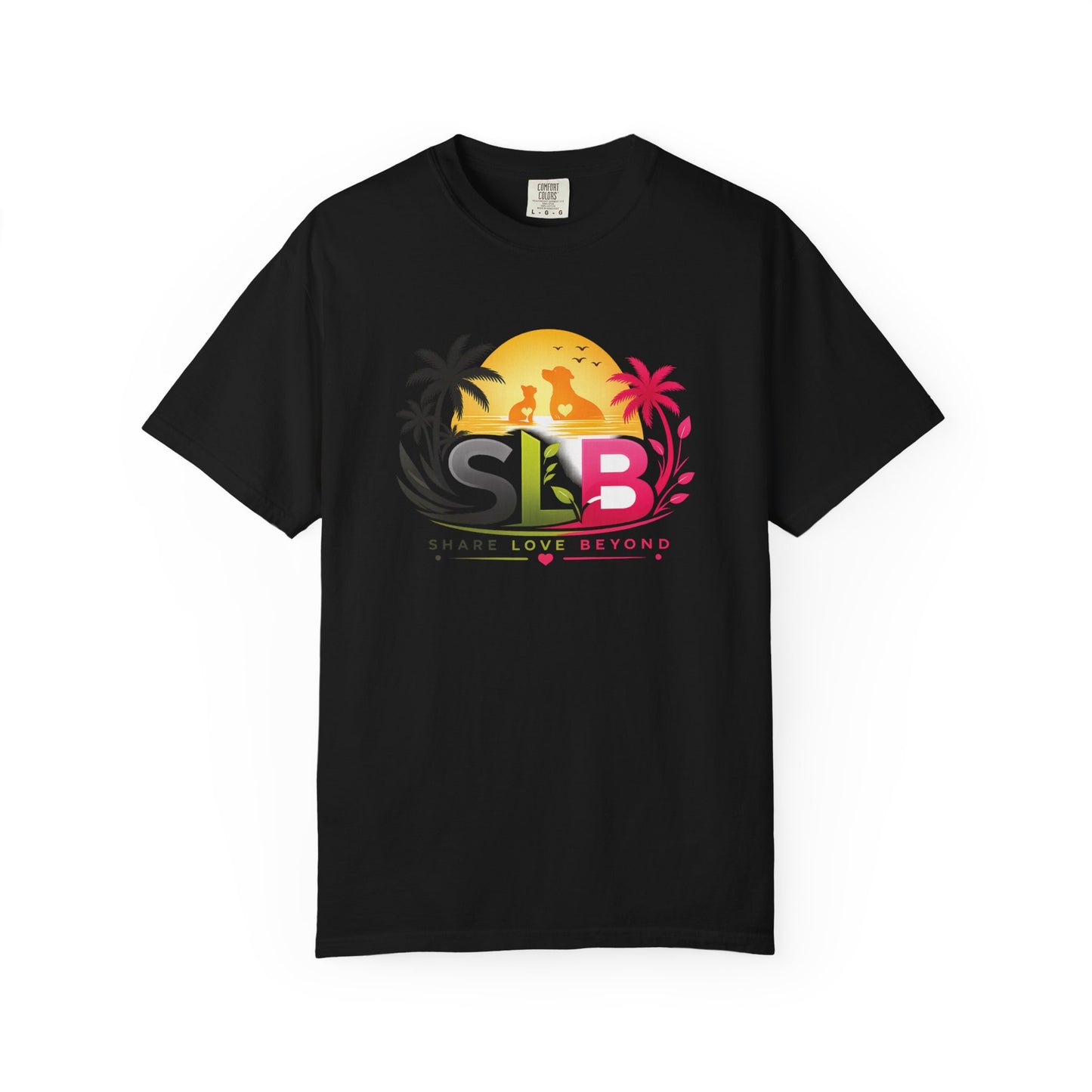 Unisex SLB “Share Love Beyond” Tropical Pet Lover T-Shirt Color Black