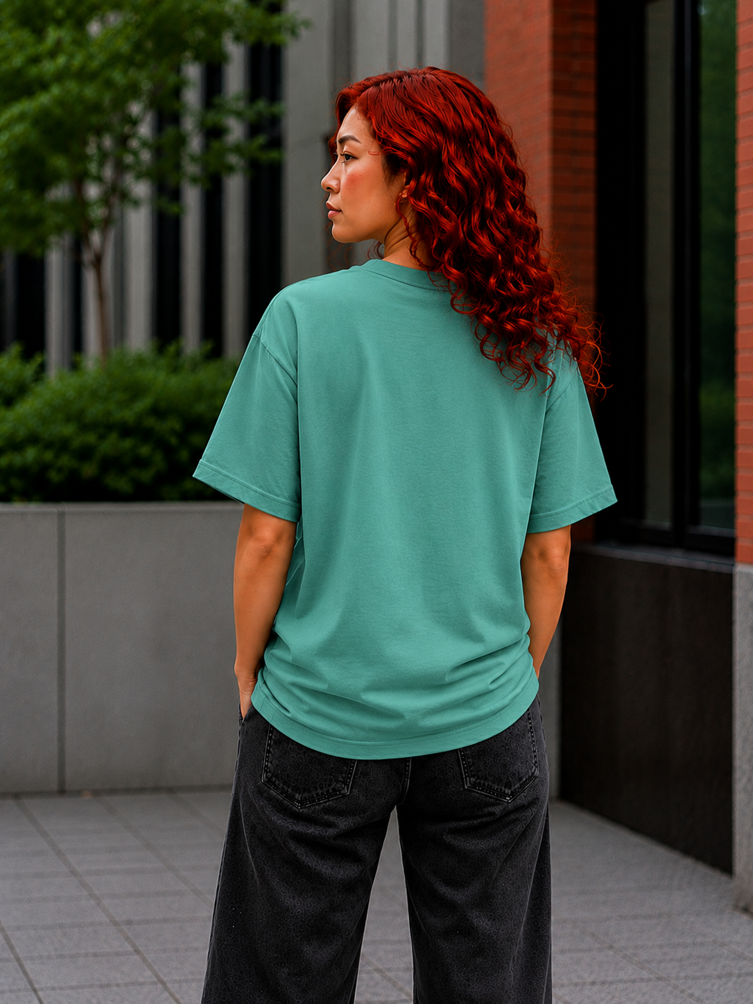 Unisex Ember Crown Wing T-Shirt – Gothic Phoenix Crest Front Design Only Color Seafoam