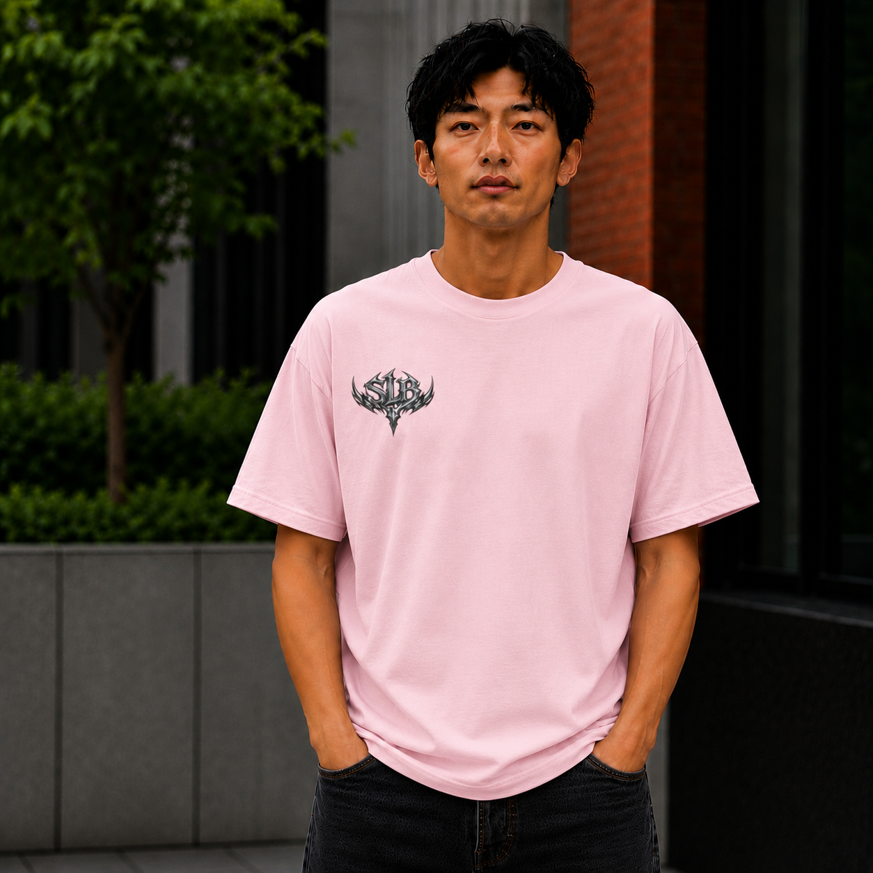Unisex SLB Tribal Graphic T-Shirt | Bold Streetwear Statement Tee Front Design Only Color Blossom