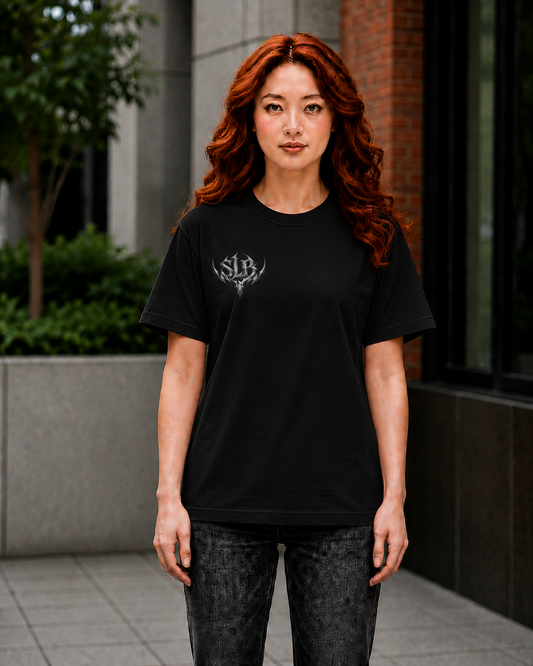 Unisex SLB Tribal Graphic T-Shirt | Bold Streetwear Statement Tee Front Design Only Color Black