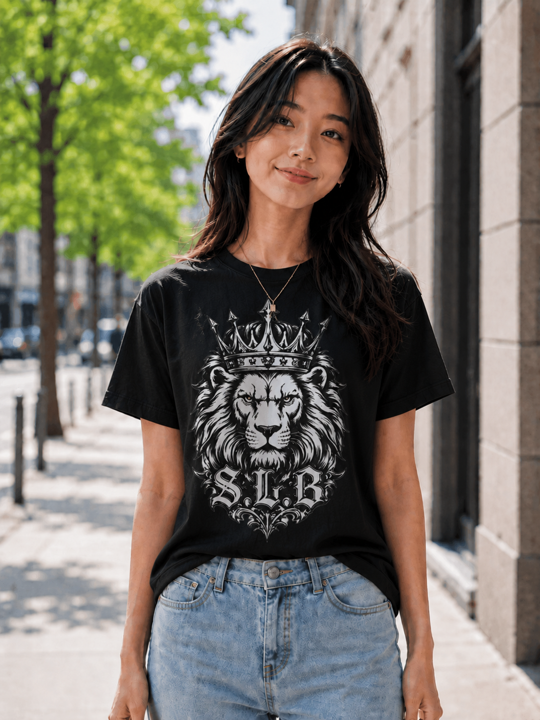 Unisex Crowned Lion SLB T-Shirt – Lead with Strength Color Black