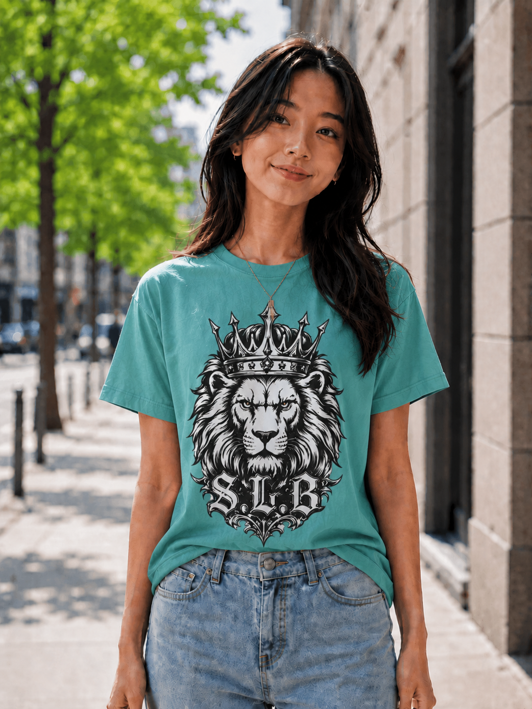 Unisex Crowned Lion SLB T-Shirt – Lead with Strength Color Seafoam