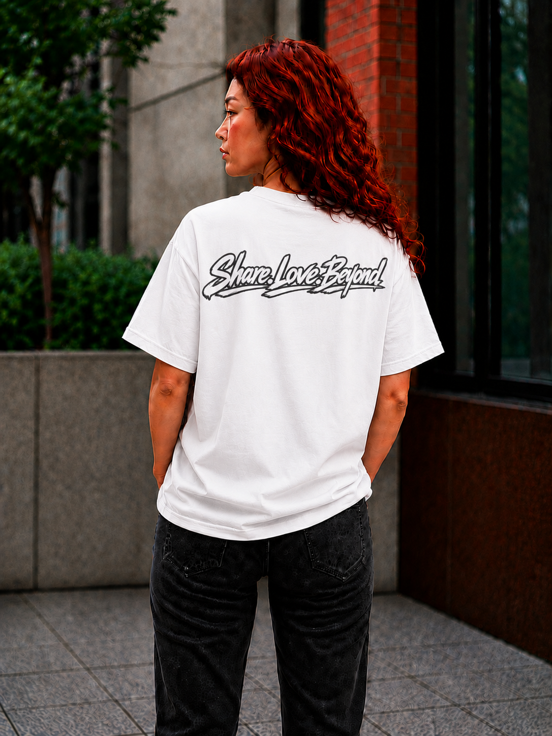 Unisex SLB “Share Love Beyond” Tropical Pet Lover T-Shirt Color White