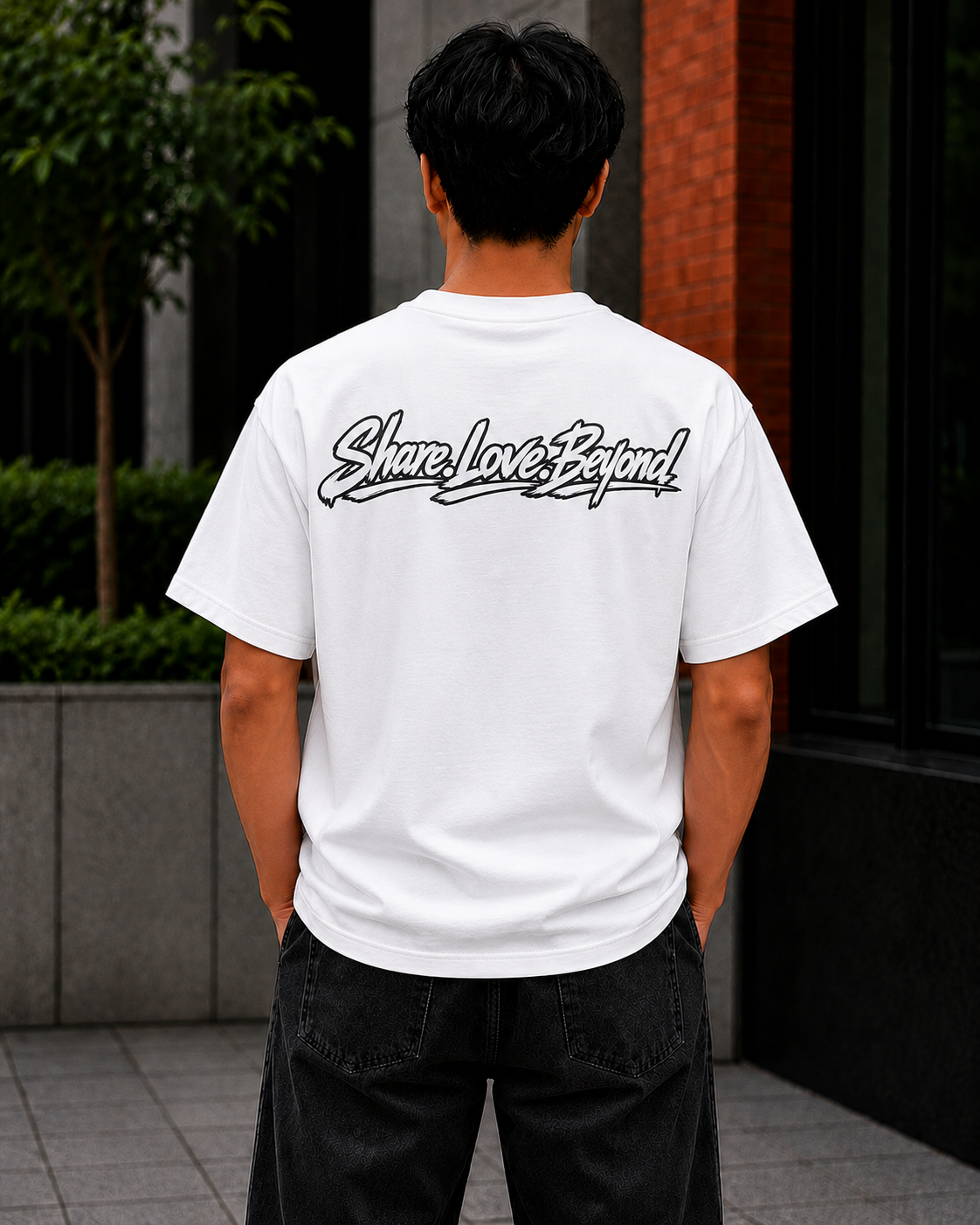 Unisex SLB “Share Love Beyond” Tropical Pet Lover T-Shirt Color White