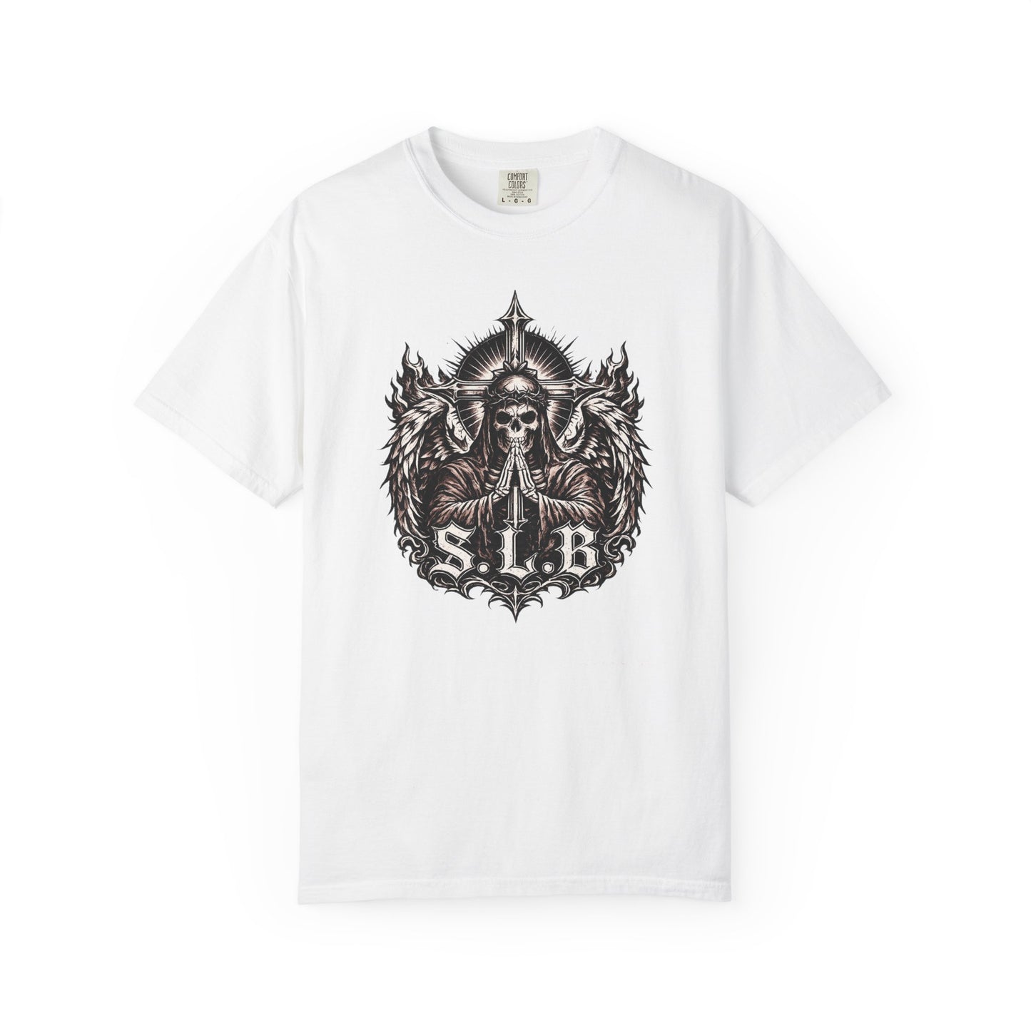 Unisex SLB Guardian Reaper T-Shirt – Wings of Faith & Strength Color White