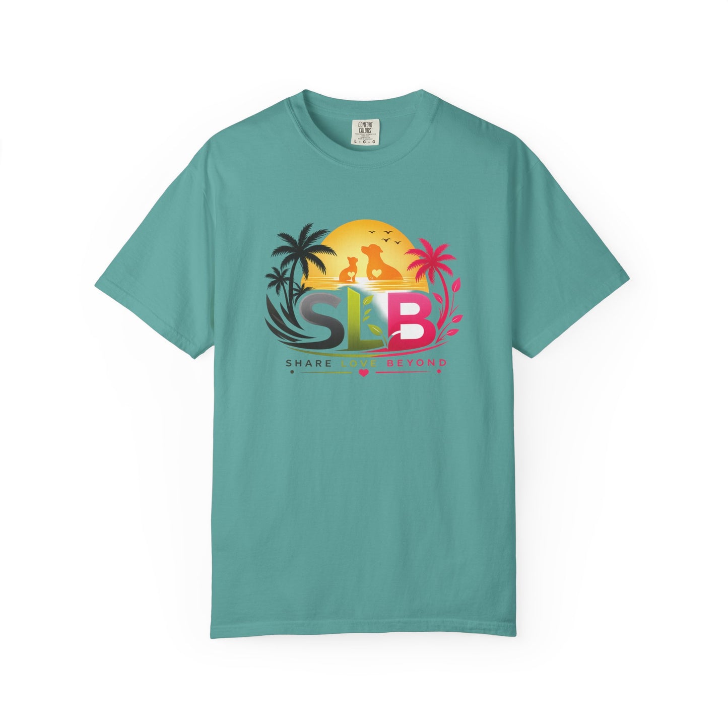 Unisex SLB “Share Love Beyond” Tropical Pet Lover T-Shirt Color Seafoam