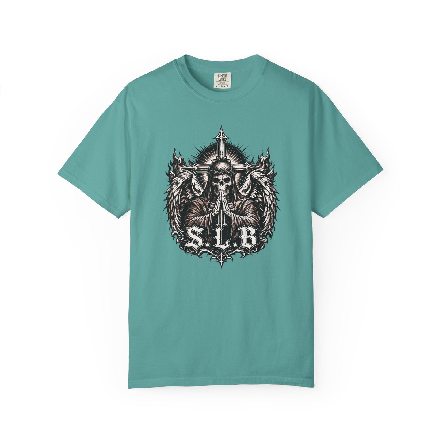 Unisex SLB Guardian Reaper T-Shirt – Wings of Faith & Strength Color Seafoam