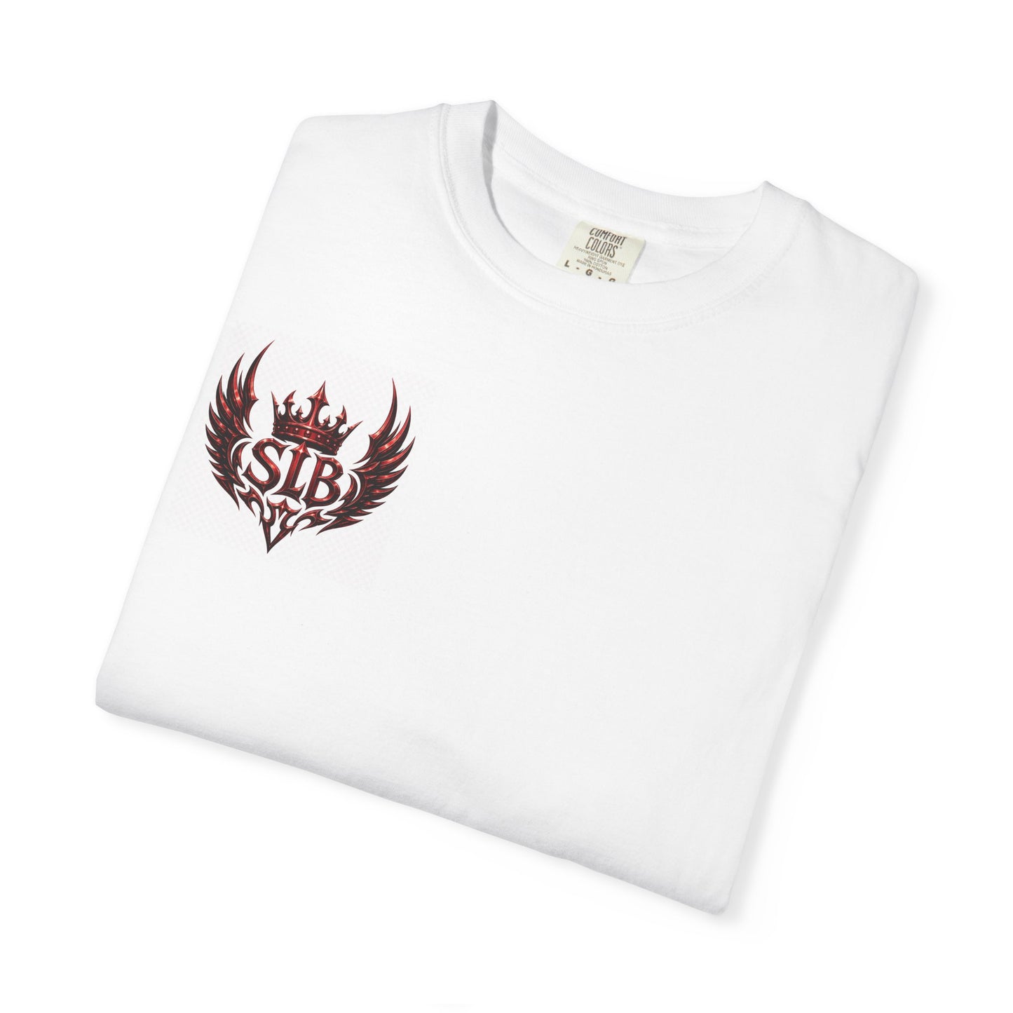 Unisex Ember Crown Wing T-Shirt – Gothic Phoenix Crest Front Design Only Color White