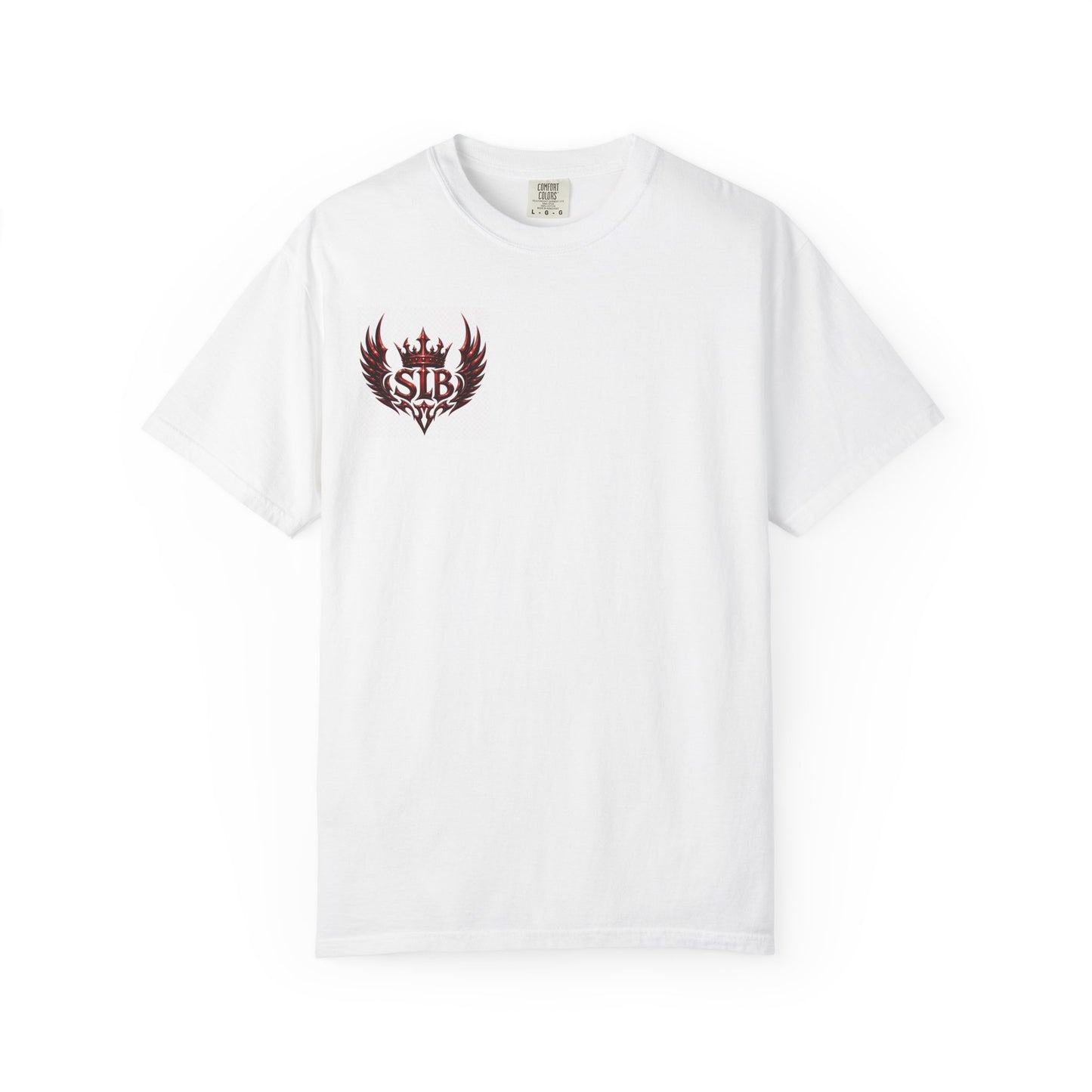 Unisex Ember Crown Wing T-Shirt – Gothic Phoenix Crest Front Design Only Color White