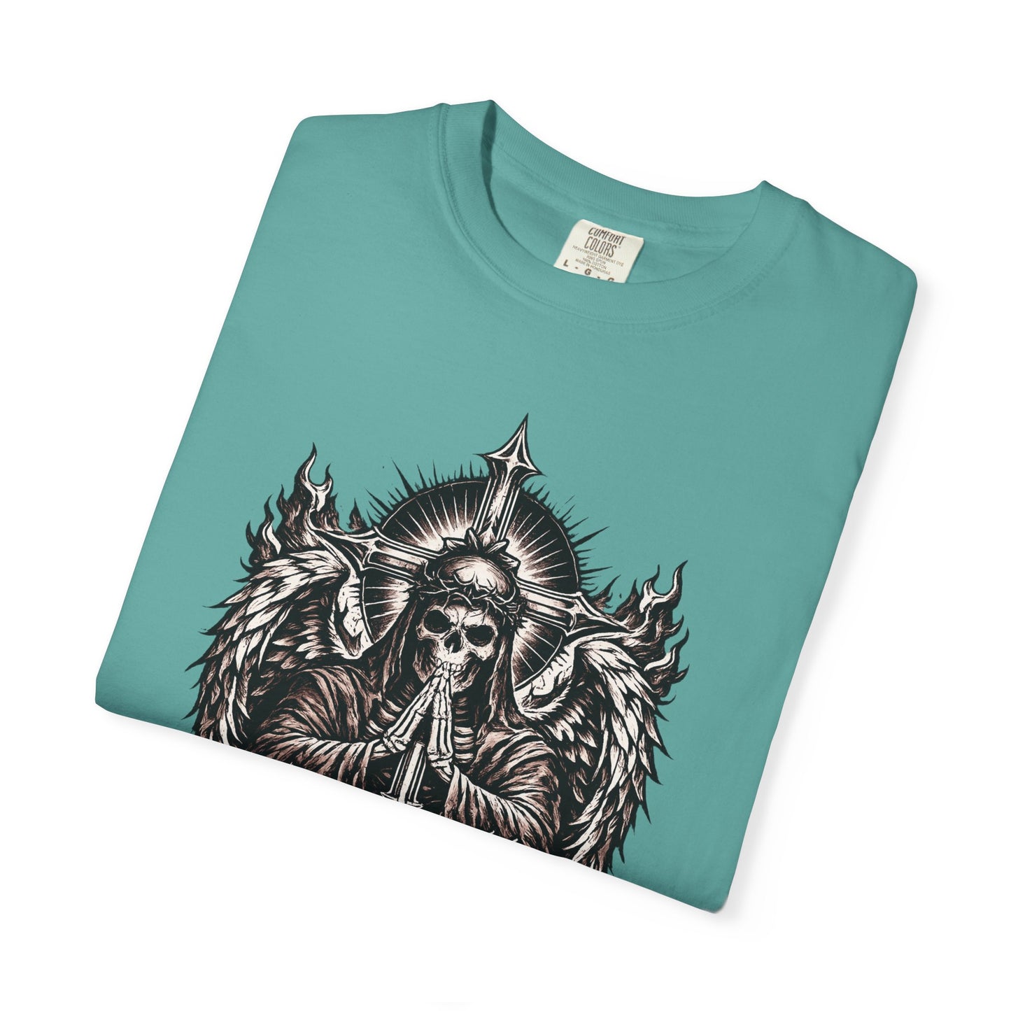 Unisex SLB Guardian Reaper T-Shirt – Wings of Faith & Strength Color Seafoam